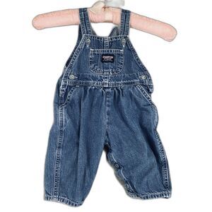 VTG OshKosh B'Gosh Overalls 3-6 Months Baby Snap Leg Tide Label Vestback USA